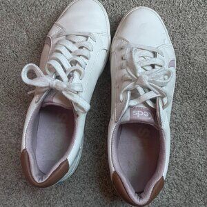 Leather Keds with pink accents, size 8